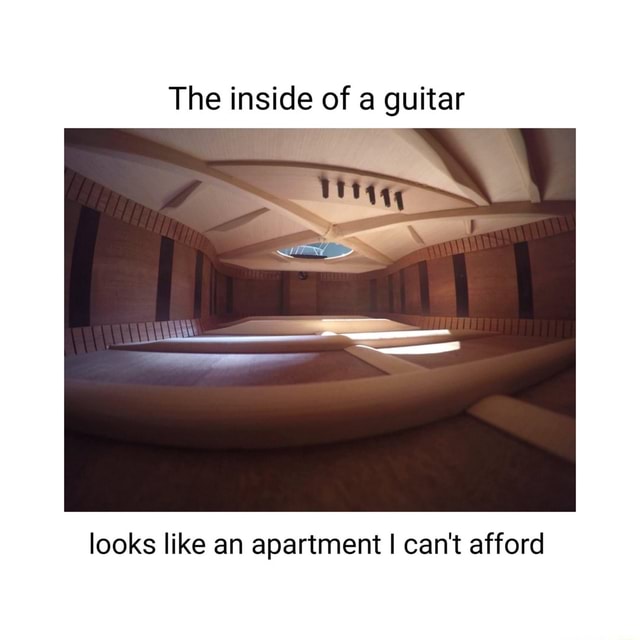 The inside of a guitar looks like an apartment I can't afford iFunny