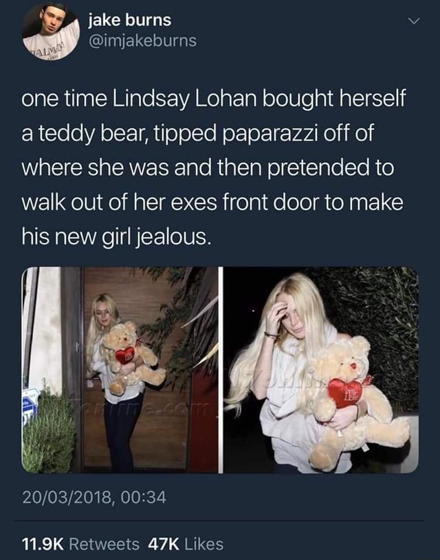One time Lindsay Lohan bought herself a teddy bear, tipped paparazzi ...