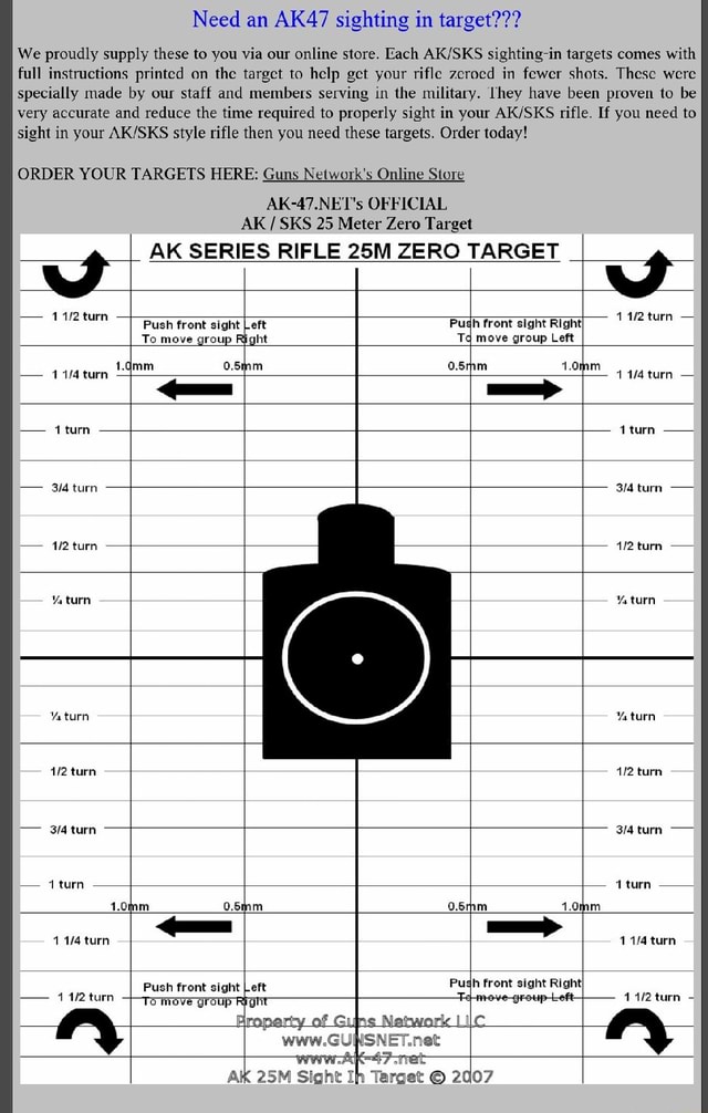 Need An AK47 Sighting In Target??? I We Proudly Supply These To You Via Our Online Store. Each ...