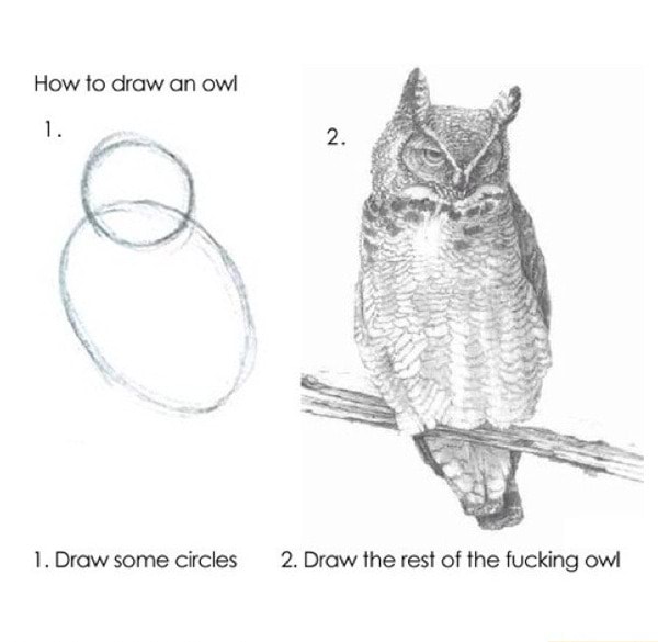 How to draw an ow 1, Draw some circles 2. Draw the rest of the fucking