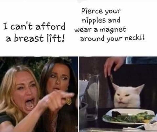 Pierce your nipples and cant afford wear a a breast lift! around