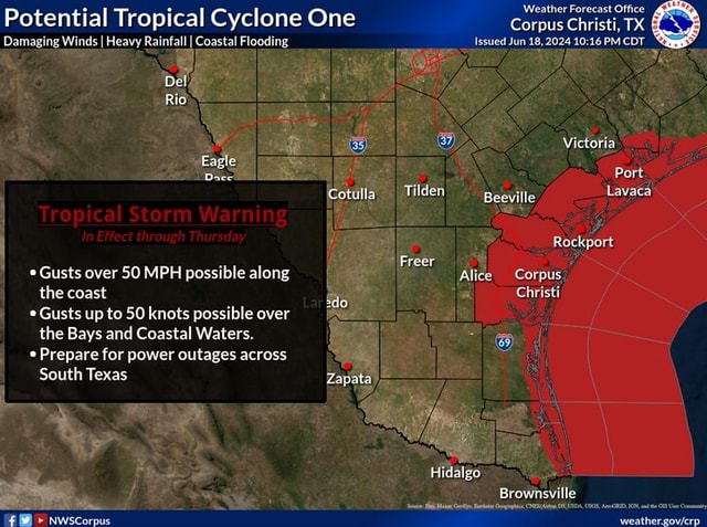 Potential Tropical Cyclone One Damaging Winds I Heavy Rainfall Coastal ...