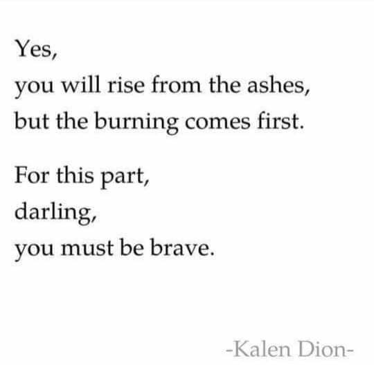 Yes You Will Rise From The Ashes But The Burning Comes First For This Part Darling You Must Be Brave Kalen Dion America S Best Pics And Videos