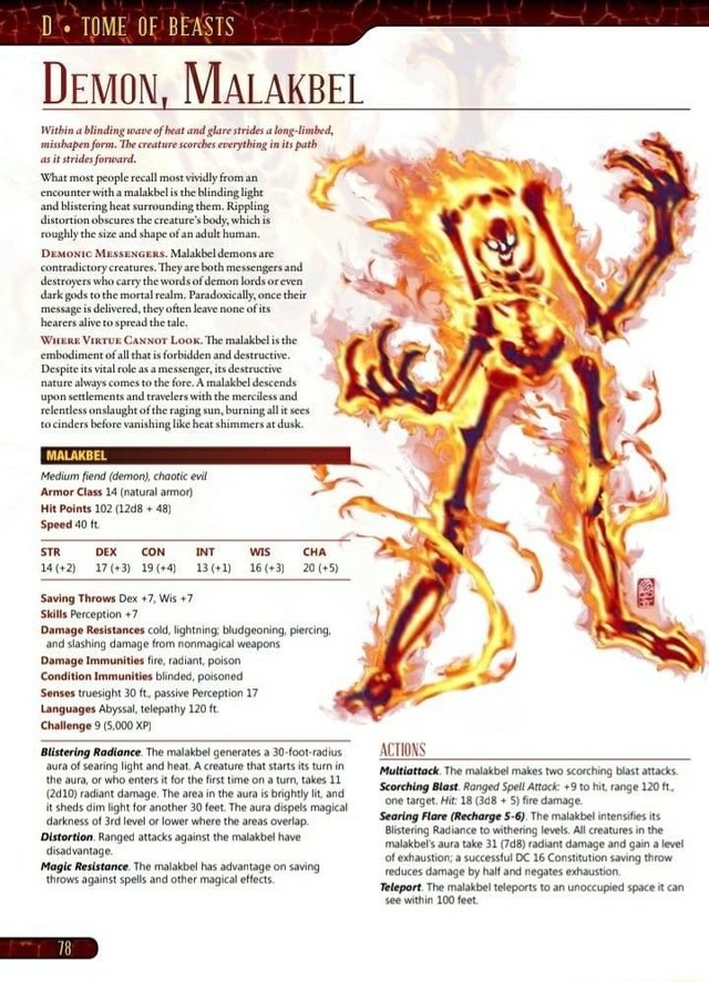 OF TS Demon, MALAKBEL Within blinding wave of heat and glare strides a ...