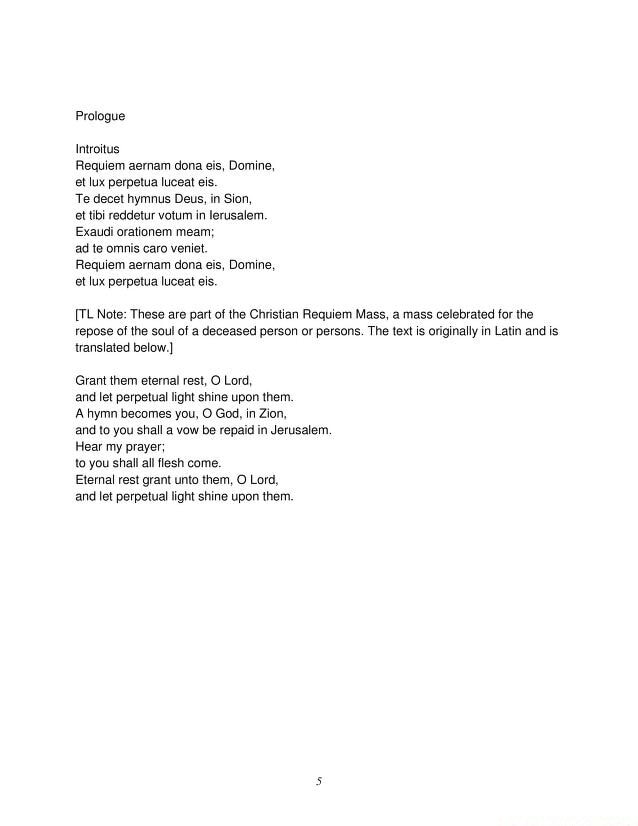 Prologue Introtus Requiem aernam dona eis, Domine, et ux perpetua