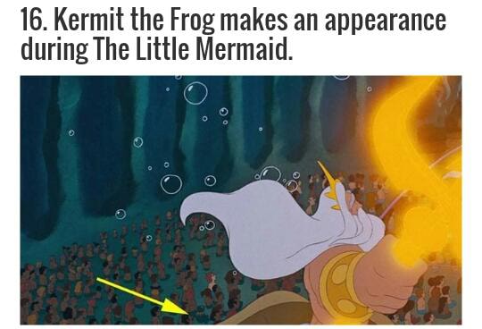 16. Kermit the Frog makes an appearance duringThe Little Mermaid. - )