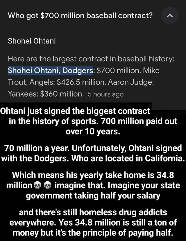 Who got $700 million baseball contract? Shohei Ohtani Here are the ...