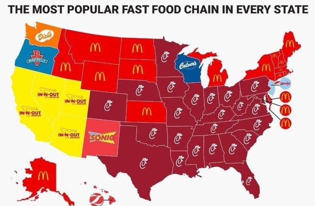 THE MOST POPULAR FAST FOOD CHAIN IN EVERY STATE - iFunny