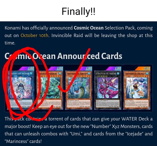Finally Konami Has Officially Announced Cosmic Ocean Selection Pack