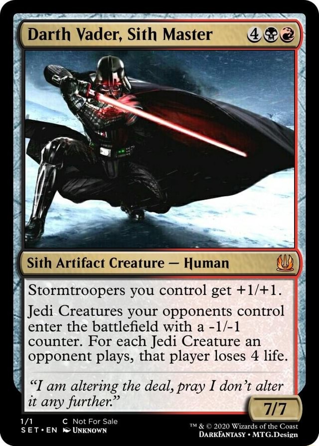 'th Vader, Sith Master Artifact Creature you control get Jedi Creatures ...