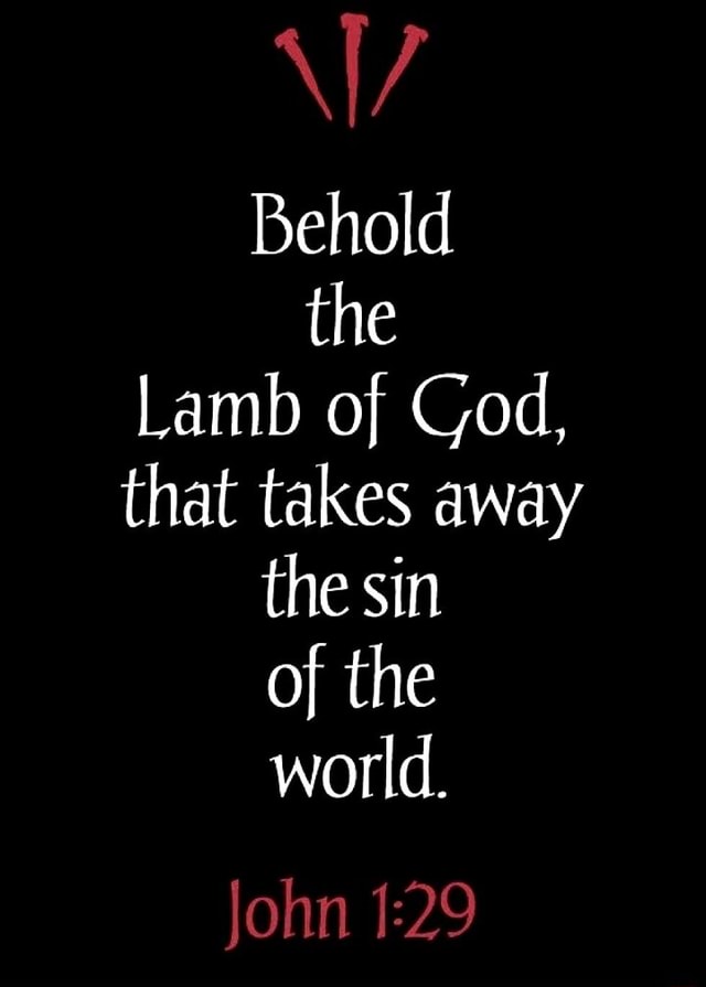 Behold the Lamb of God, that takes away the sin of the world. John - iFunny