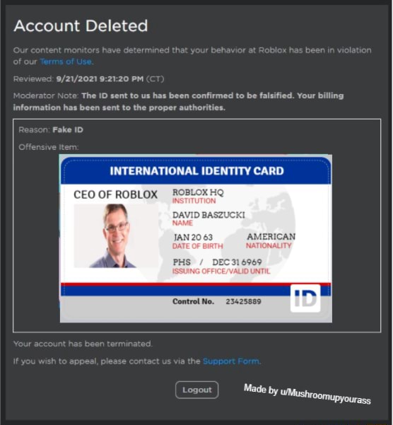 Fake Id Cards For Roblox