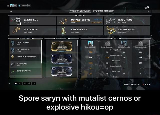 Saryn With Mutalist Cernos Or Explosive Hikou Op Spore Spore Saryn With Mutalist Cernos Or Explosive Hikou Op Ifunny