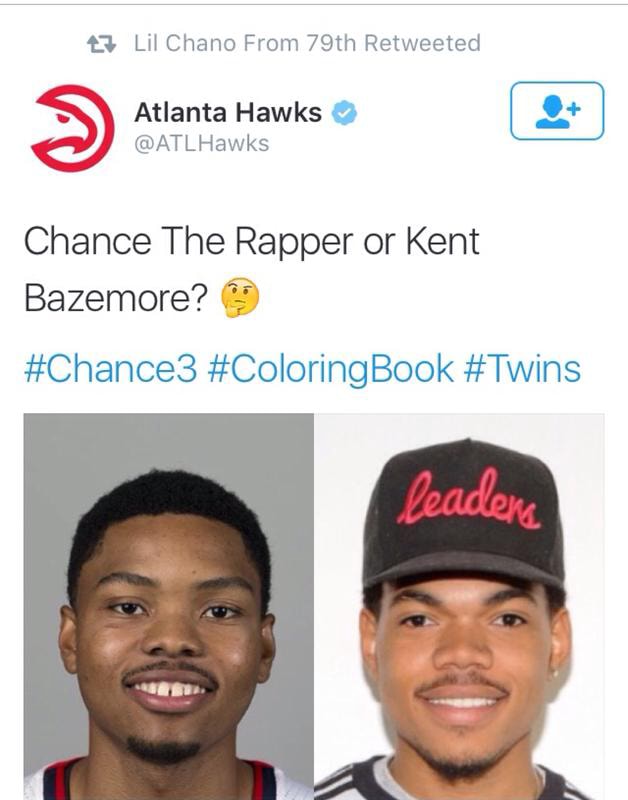 Chance The Rapper Or Kent Bazemore C Chance3 Coloringbook Twins