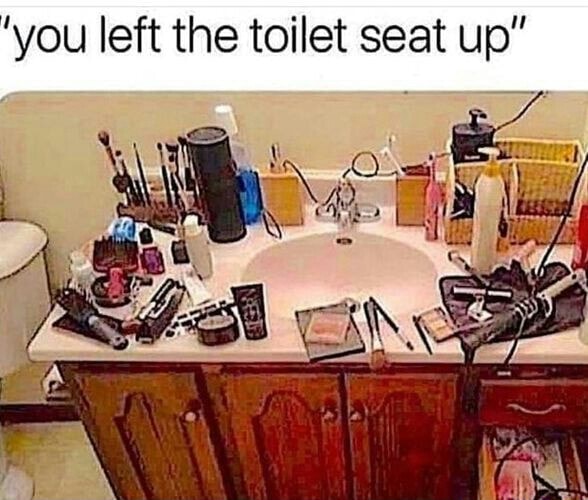 'you left the toilet seat up" iFunny