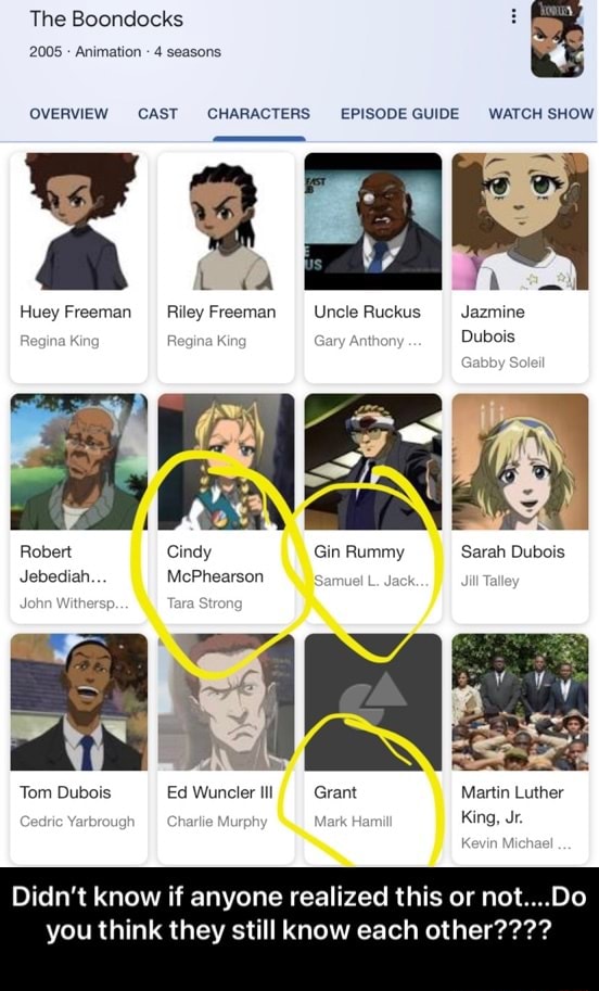 The Boondocks 2005 Animation 4 seasons OVERVIEW CAST CHARACTERS