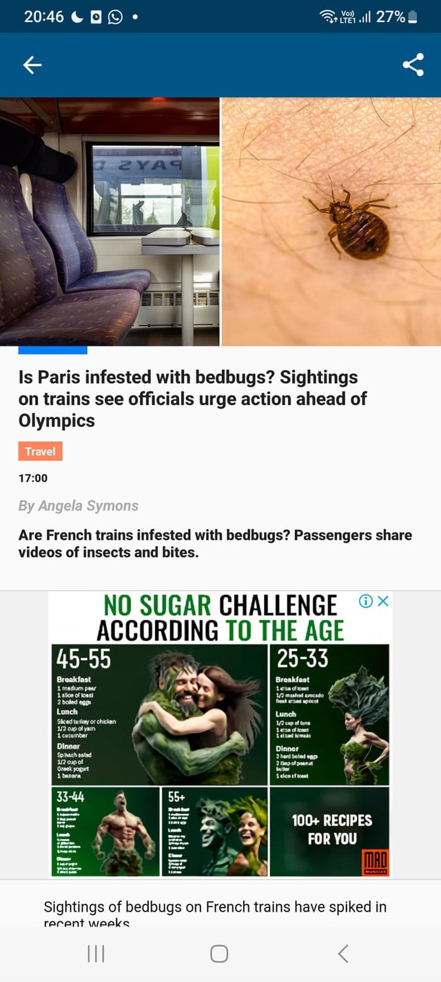 All 27 Is Paris Infested With Bedbugs Sightings On Trains See Officials Urge Action Ahead Of