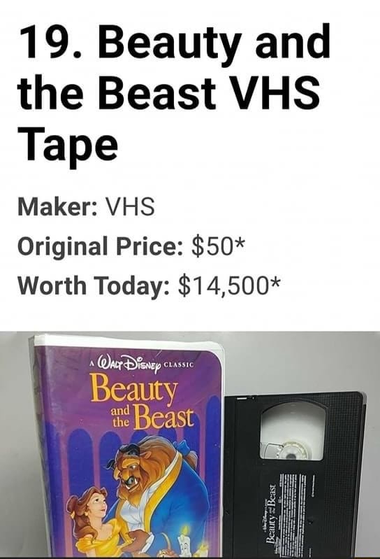19. Beauty and the Beast VHS Tape Maker VHS Original Price 50* Worth