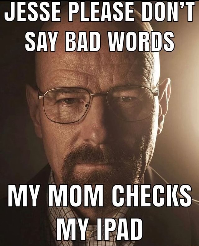 JESSE PLEASE DON'T SAY BAD WORDS MY MOM CHECKS MY IPAD - iFunny