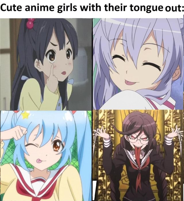 Cute anime girls with their tongue out: INA if of \ - iFunny