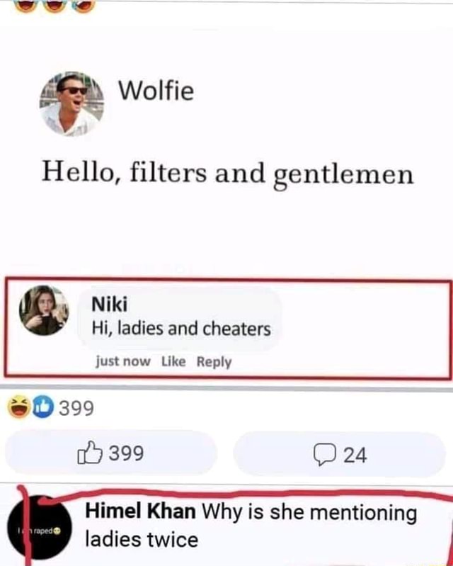Hello, filters and gentlemen Niki Hi, ladies and cheaters justnow Like