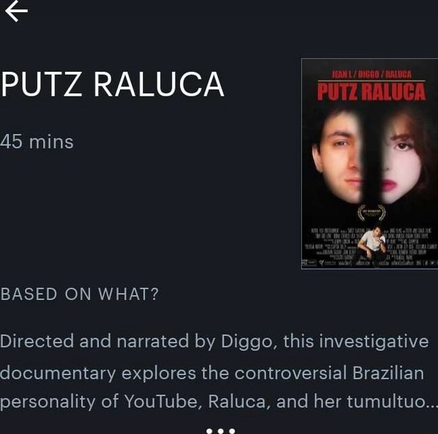 Diggo X Raluca PUTZ RALUCA 45 mins BASED ON WHAT? Directed and narrated by Diggo, this ...