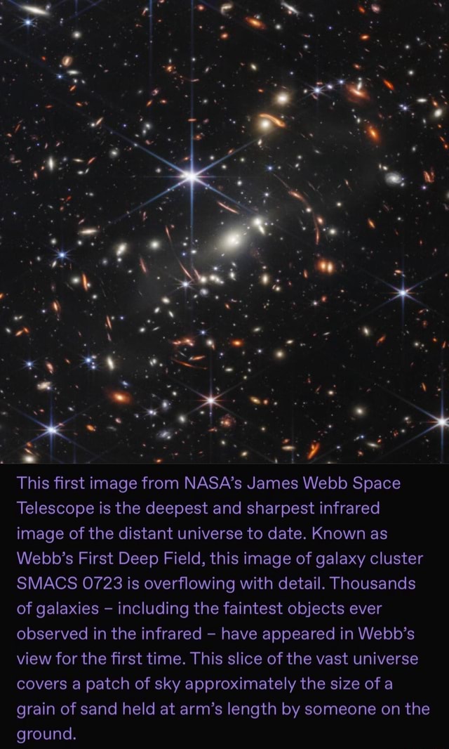 Te Of This First Image From NASA's James Webb Space Telescope Is The ...