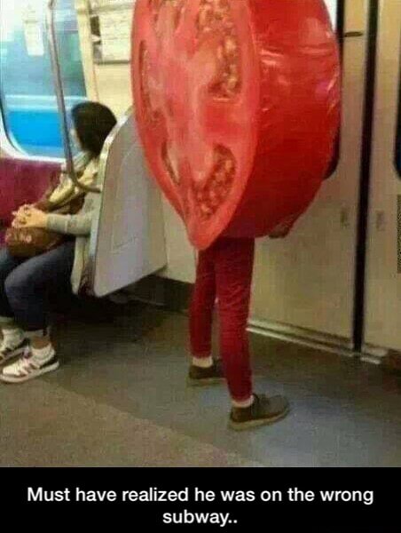Must have realized he was on the wrong subway.. - Must have realized he