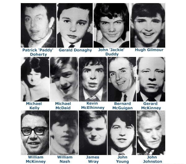 Patrick 'Paddy' Gerald Donaghy John 'Jackie Duddy Hugh Gilmour Doherty ...