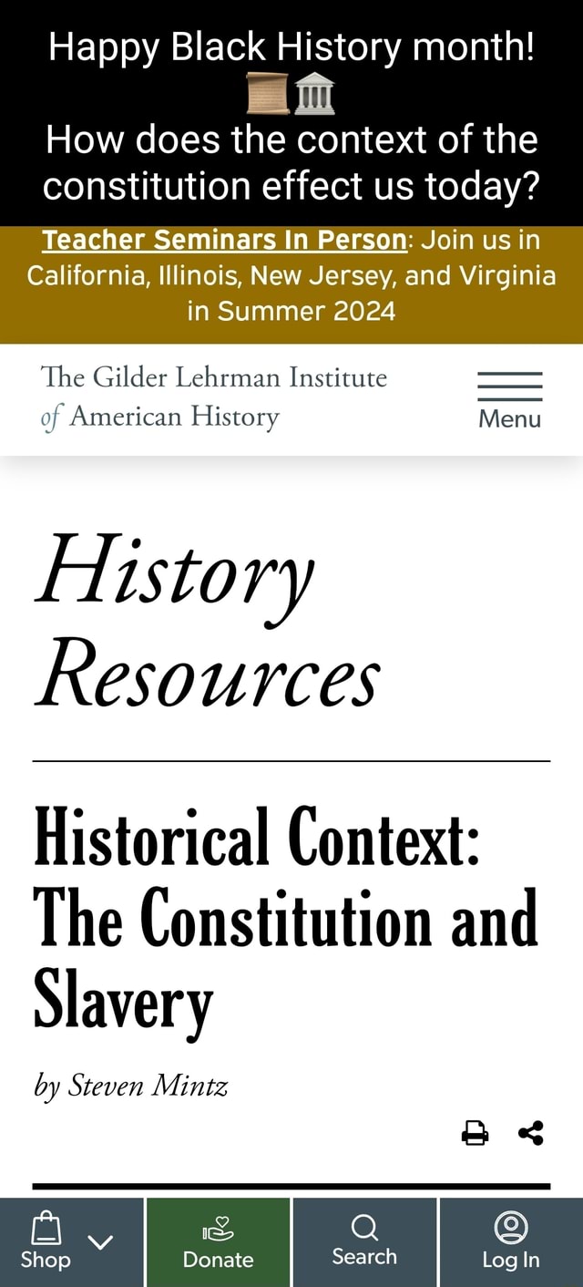 Happy Black History month! How does the context of the constitution