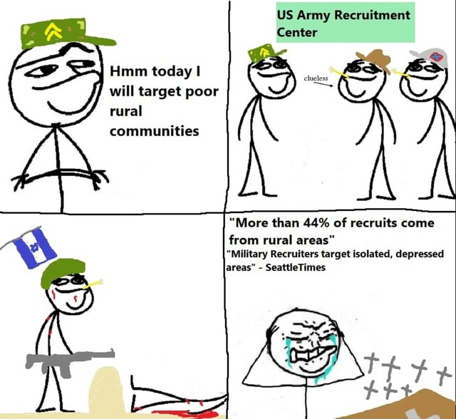 US Army Recruitment Center Hmm today will target poor rural communities ...