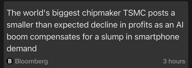 The World's Biggest Chipmaker TSMC Posts A Smaller Than Expected ...