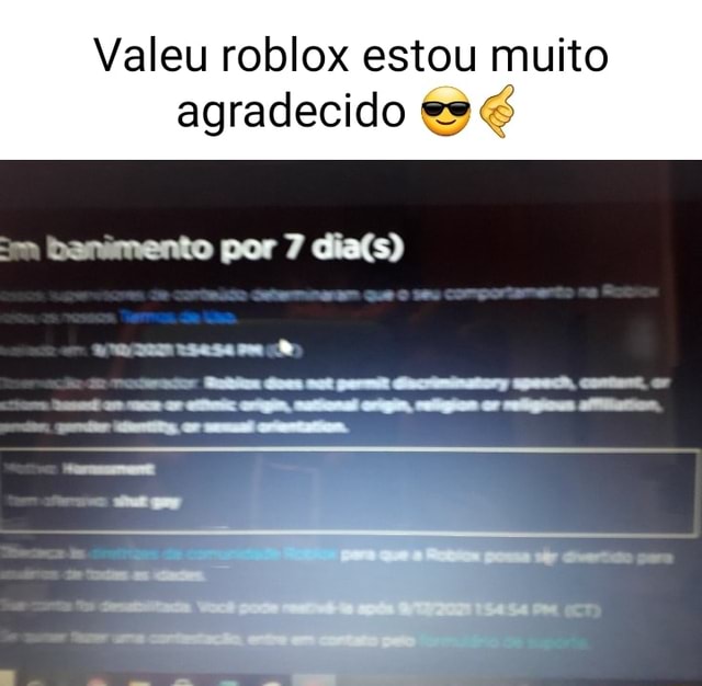 roblox banido por 7 dias｜Pesquisa do TikTok