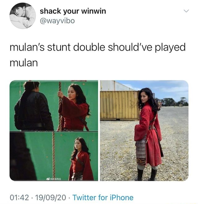 A Shack Your Winwin Wayvibo Ww Mulan S Stunt Double Should Ve Played Mulan Twitter For Iphone