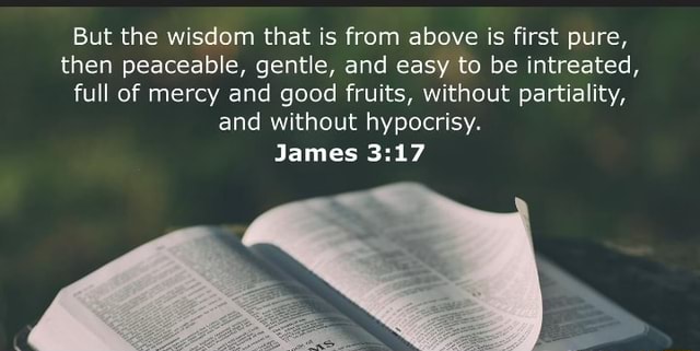 But the wisdom that is from above is first pure, then peaceable, gentle ...