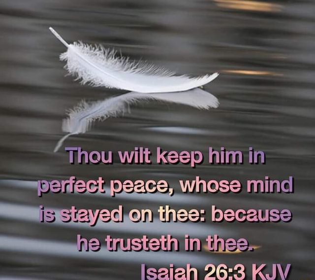 Thou wilt keep him in peace, whose mind. is stayed on thee: because ne ...