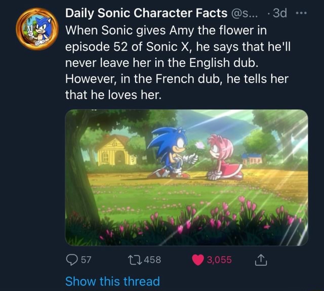 Sonic giving flowers to Amy  Sonic and amy, Hedgehog movie, Sonic