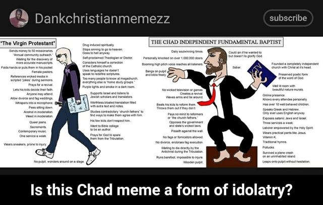 the chad catholic Creditos: - South America Church Memes