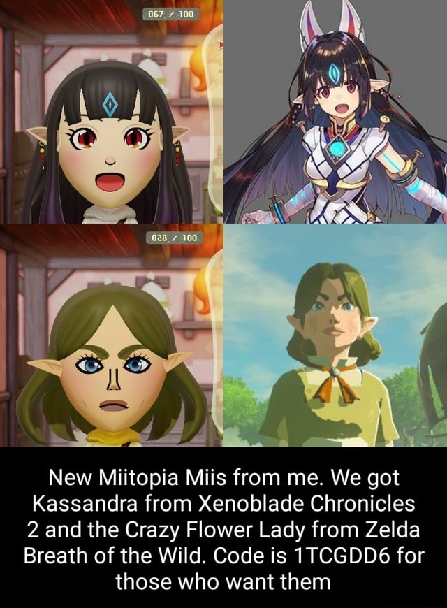 New Miitopia Miis from me. We got Kassandra from Xenoblade Chronicles 2
