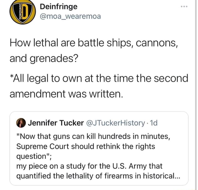 Deinfringe moa_wearemoa How lethal are battle ships, cannons, and