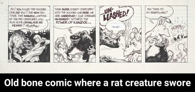 Old bone comic where a rat creature swore - Old bone comic where a rat ...