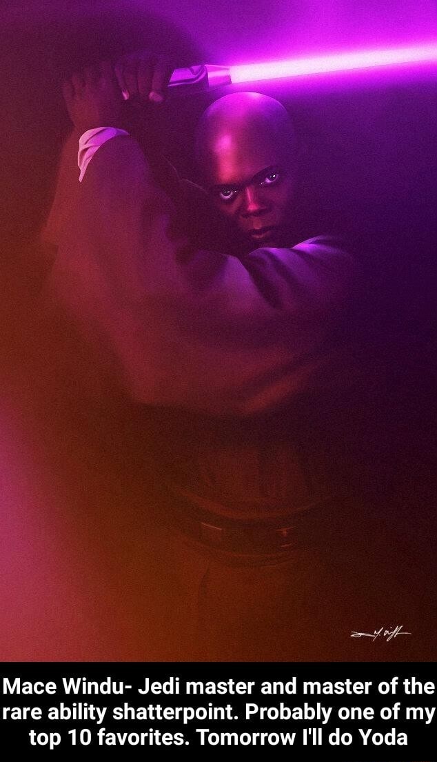 Mace Windu Jedi master and master of the rare ability shatterpoint