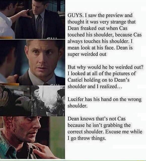 GUYS. I saw the preview and thought it was very strange that Dean ...