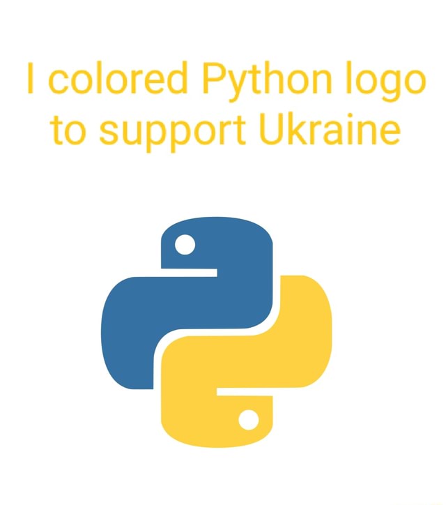 I colored Python logo to support Ukraine - iFunny