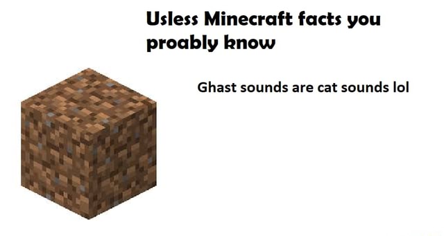 Usless Minecraft Facts You Proably Know Ghast Sounds Are Cat Sounds Lol