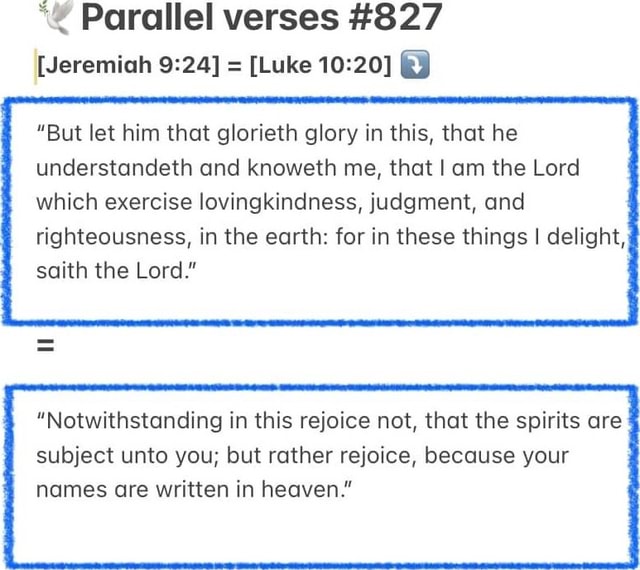 Parallel verses #827 [Jeremiah = [Luke 