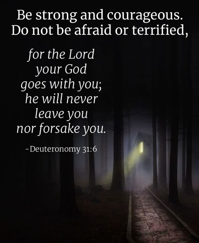 Be strong and courageous. Do not be afraid or terrified, for the Lord ...