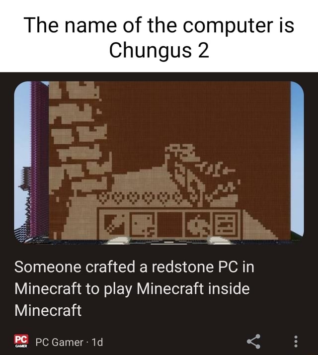 Someone crafted a redstone PC in Minecraft to play Minecraft