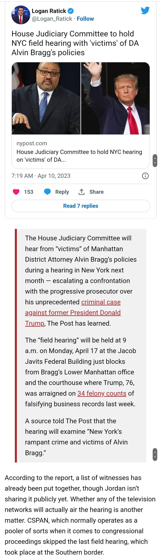Logan Ratick @ WW @Logan_Ratick - Follow House Judiciary Committee to ...