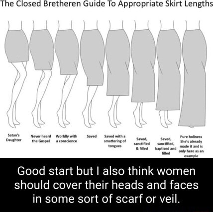 The Closed Bretheren Guide To Appropriate Skirt Lengths Good start but ...